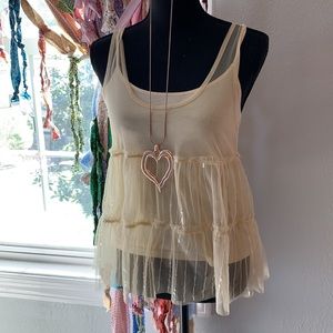 Camisole with lace outer cover